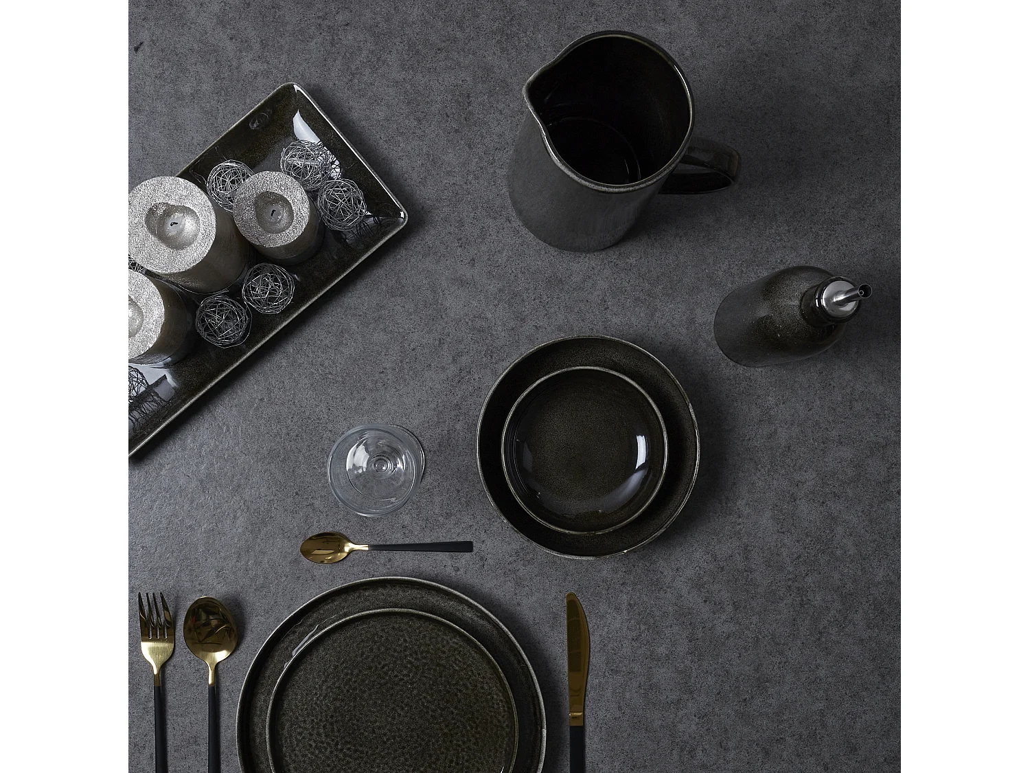 Saladier en Céramique Design "Gancia" 2,5L Noir