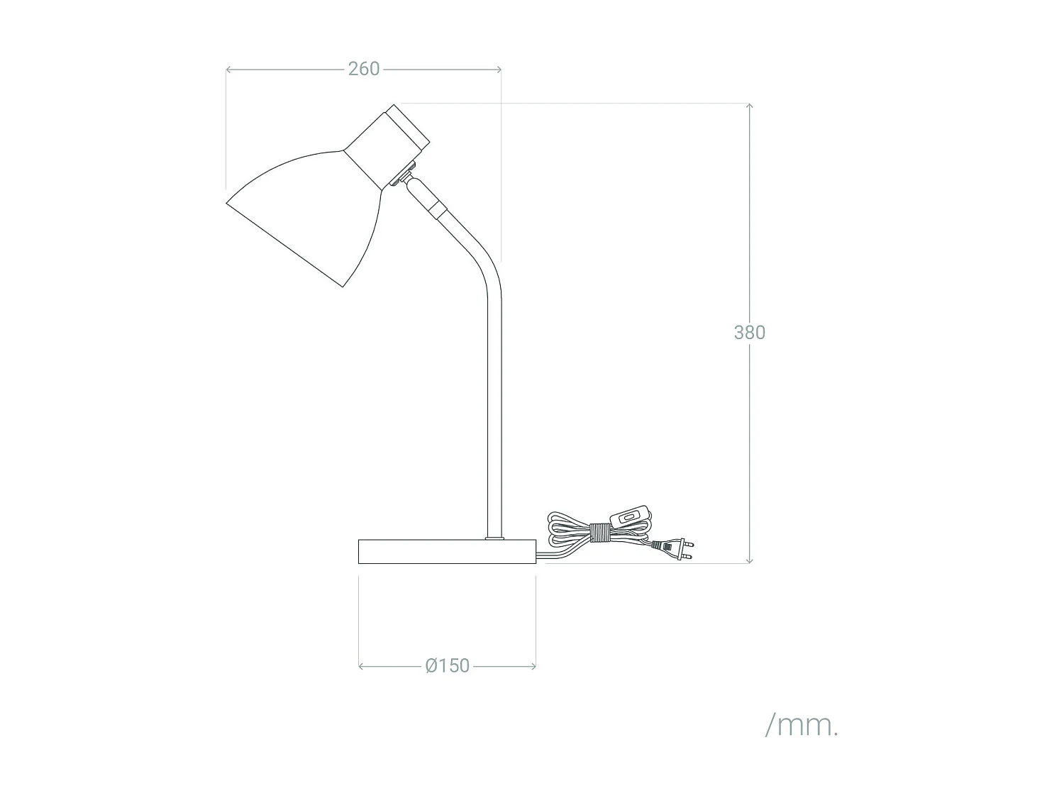 Lámpara Flexo Escritorio Metal Luxo Blanco