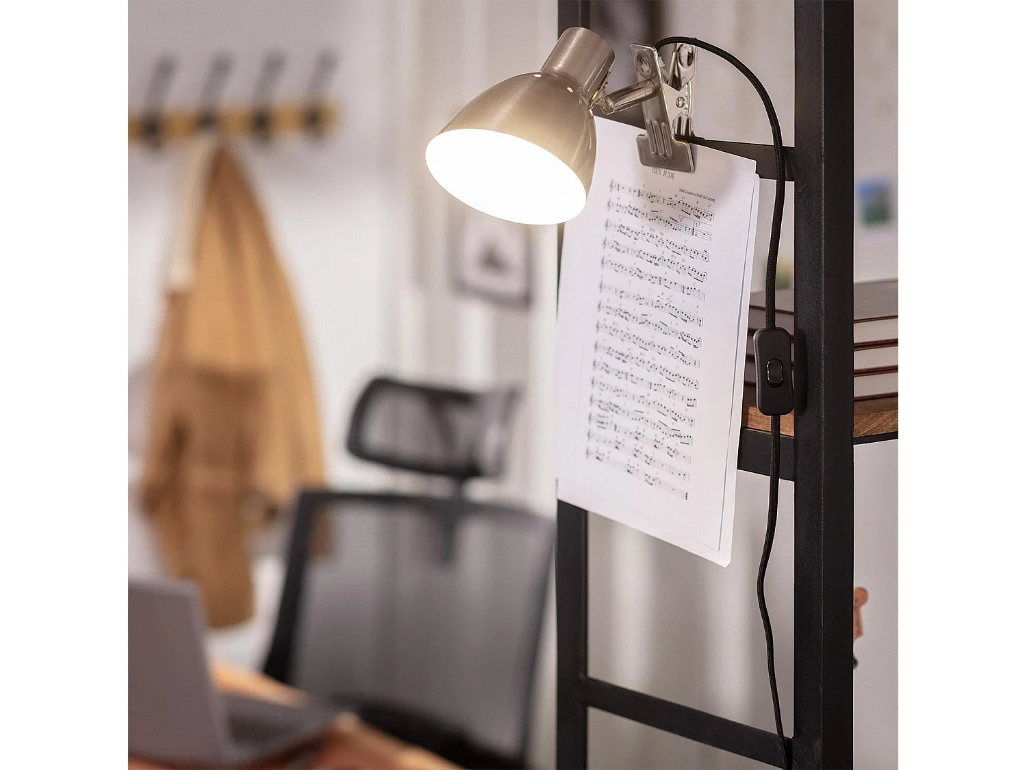 Lampe de Bureau Flex Métal Yarbo avec Pince  Nickel