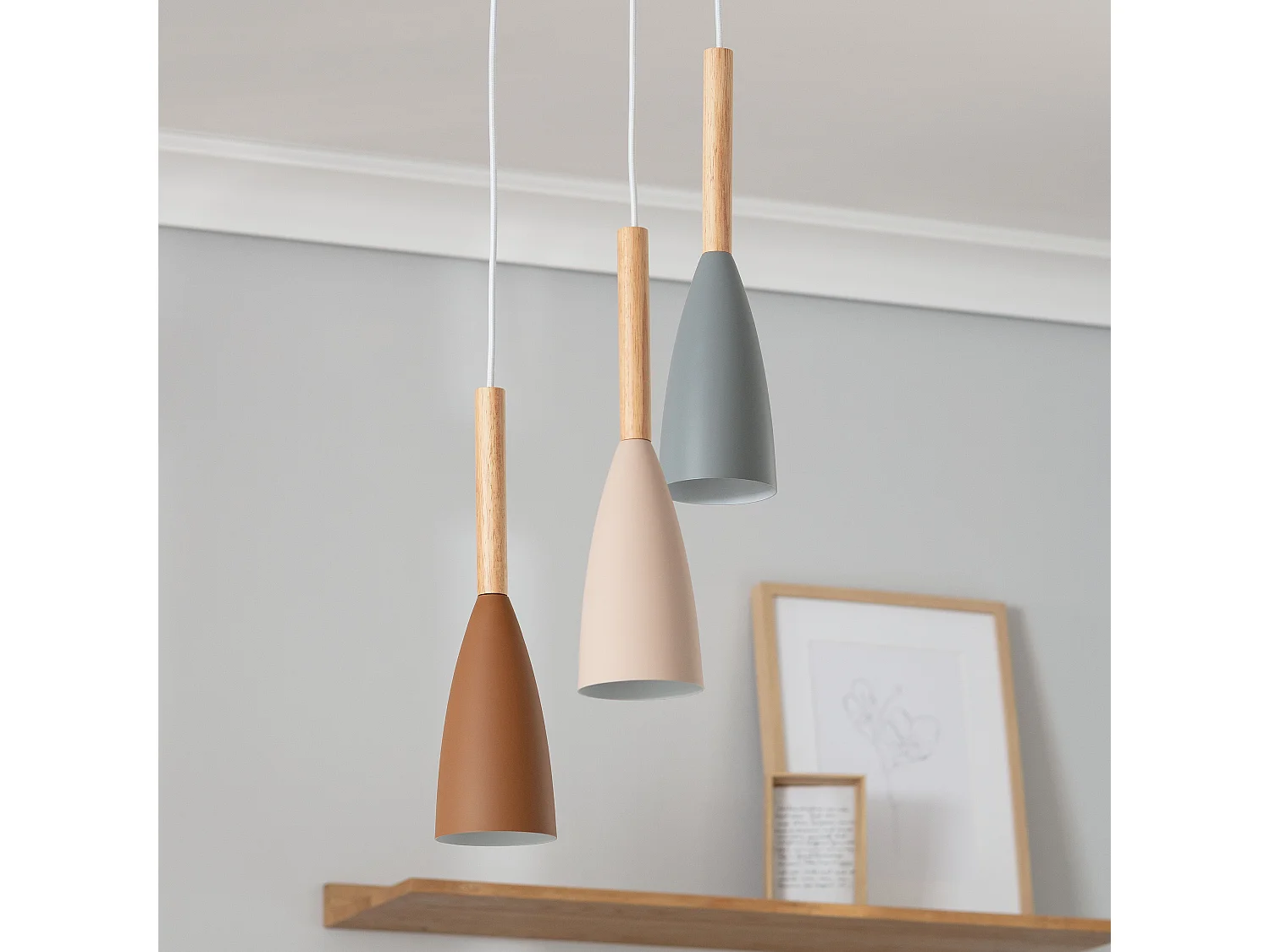 Suspension Métal et Bois Rain Multicolore