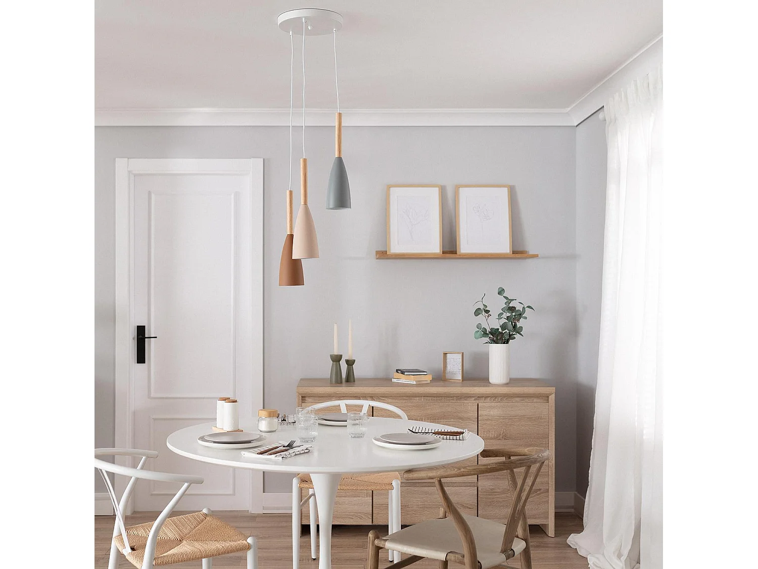 Suspension Métal et Bois Rain Multicolore