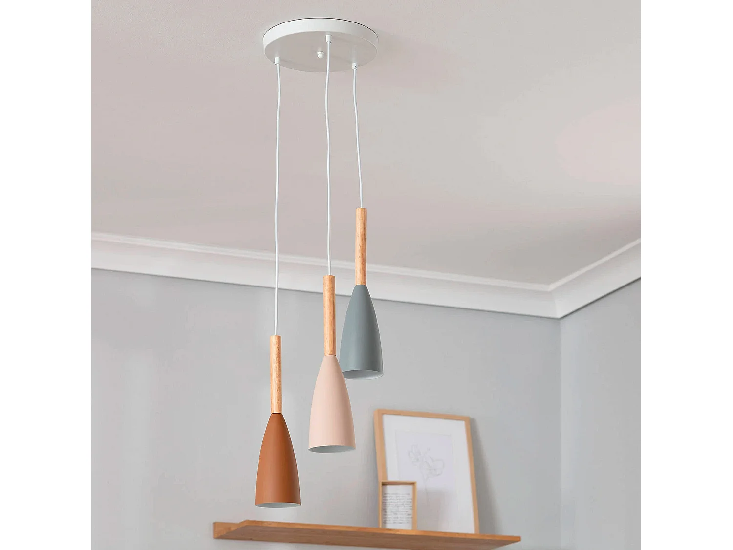 Suspension Métal et Bois Rain Multicolore