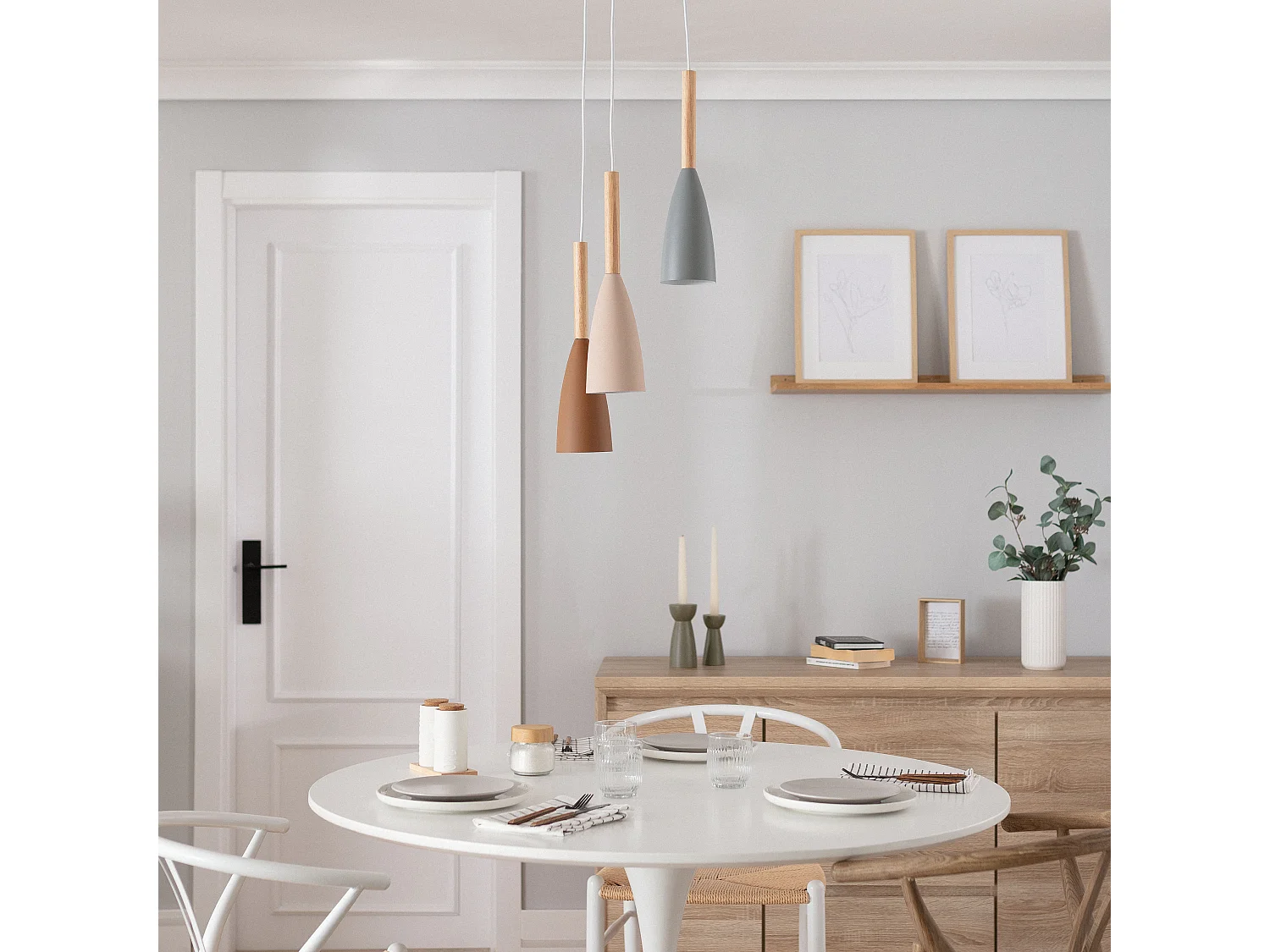 Suspension Métal et Bois Rain Multicolore