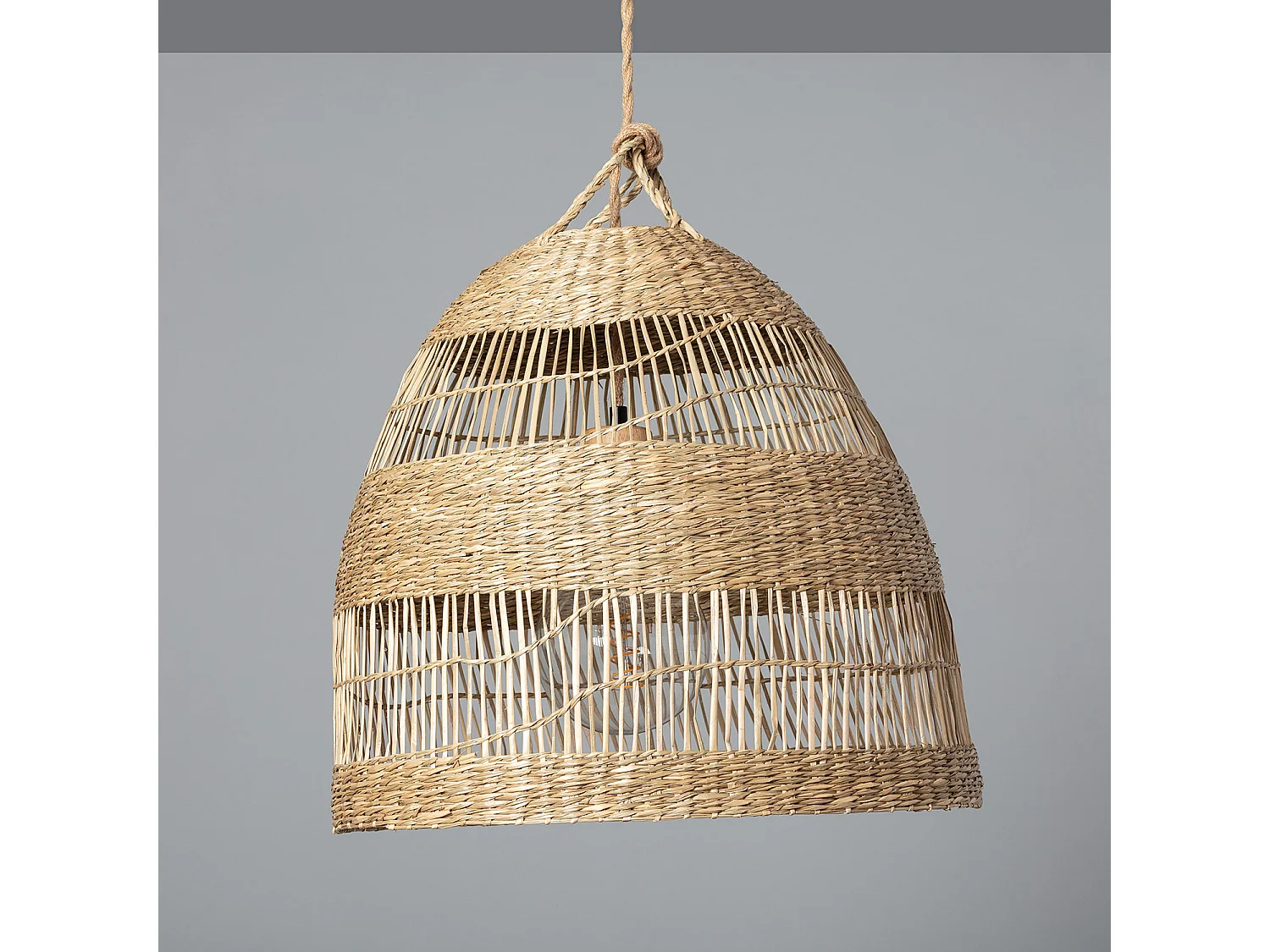 Lampada a Sospensione in Fibre Naturali Big Sami Ø450 mm ILUZZIA Intrecciato Naturale