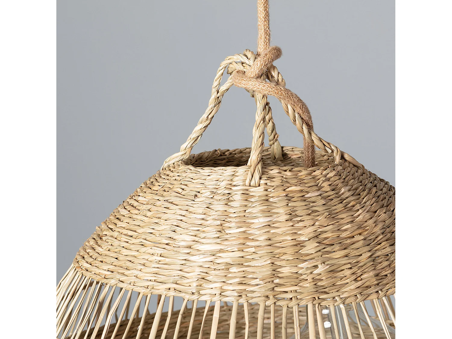 Lampada a Sospensione in Fibre Naturali Big Sami Ø450 mm ILUZZIA Intrecciato Naturale