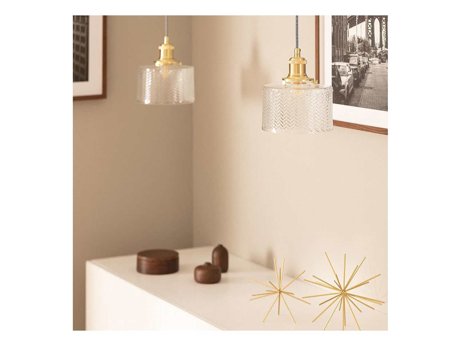 Lámpara Colgante Cristal Matisse Dorado