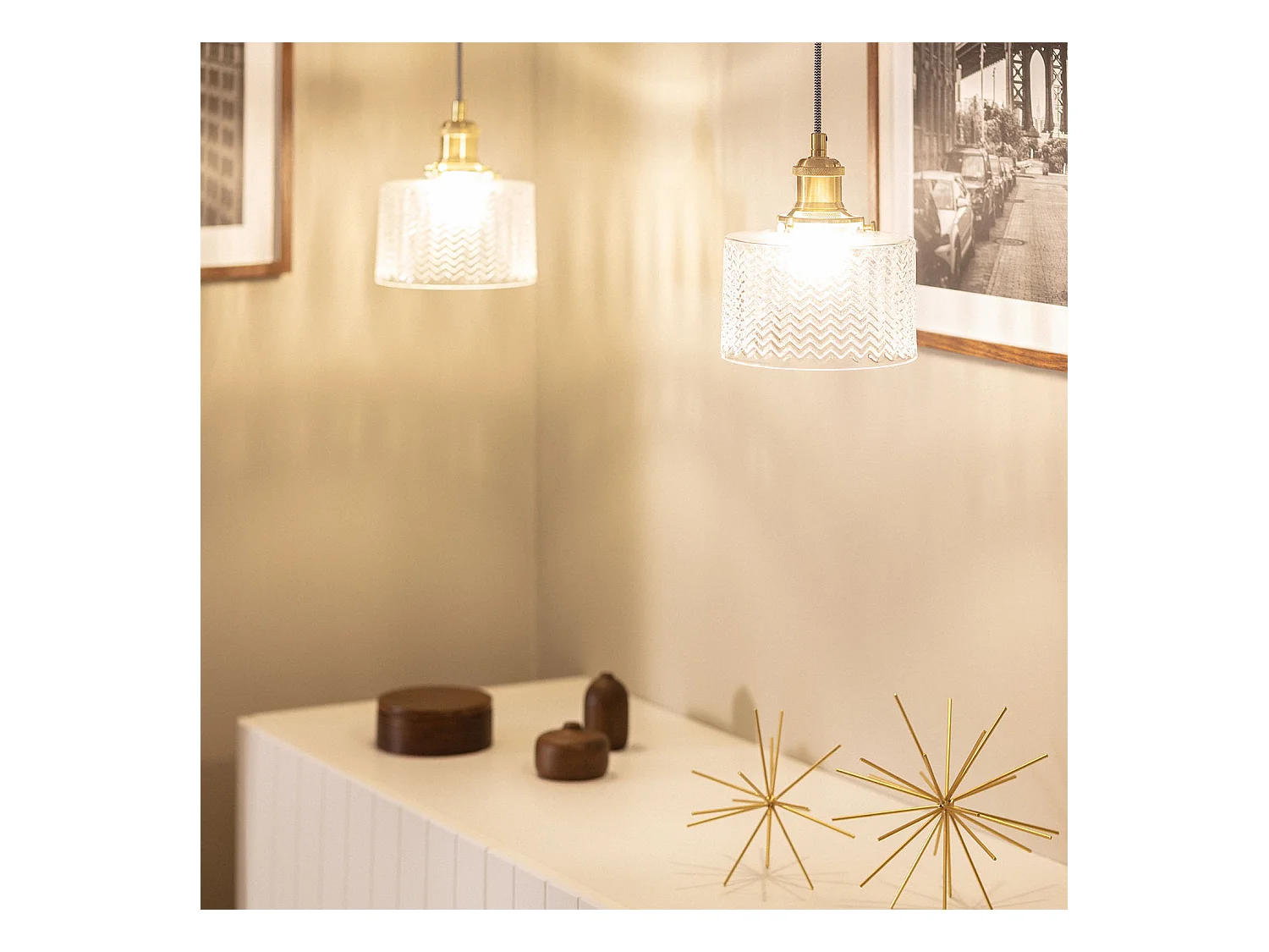 Lámpara Colgante Cristal Matisse Dorado