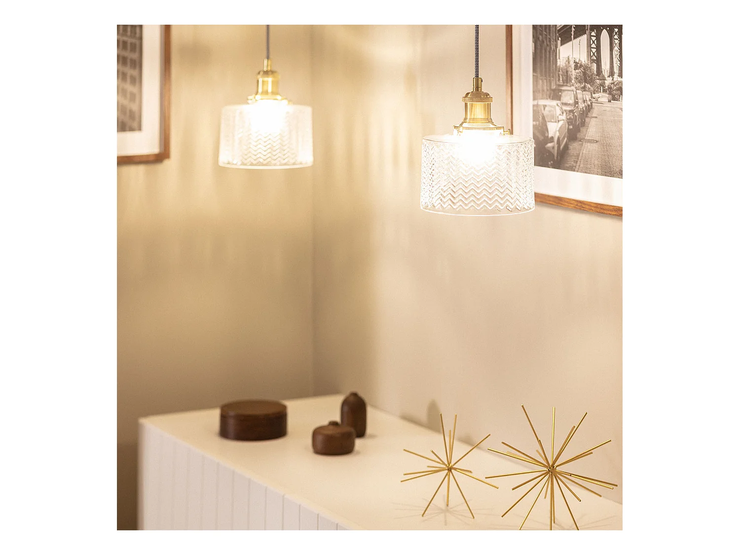 Lámpara Colgante Cristal Matisse Dorado