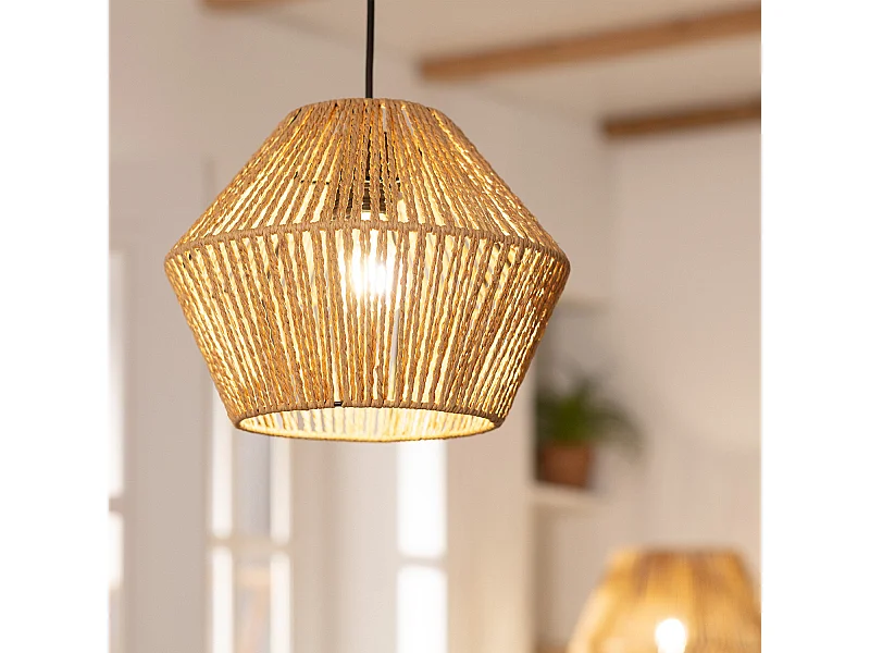 Lampada a Sospensione Carta Intrecciata Kirito Naturale