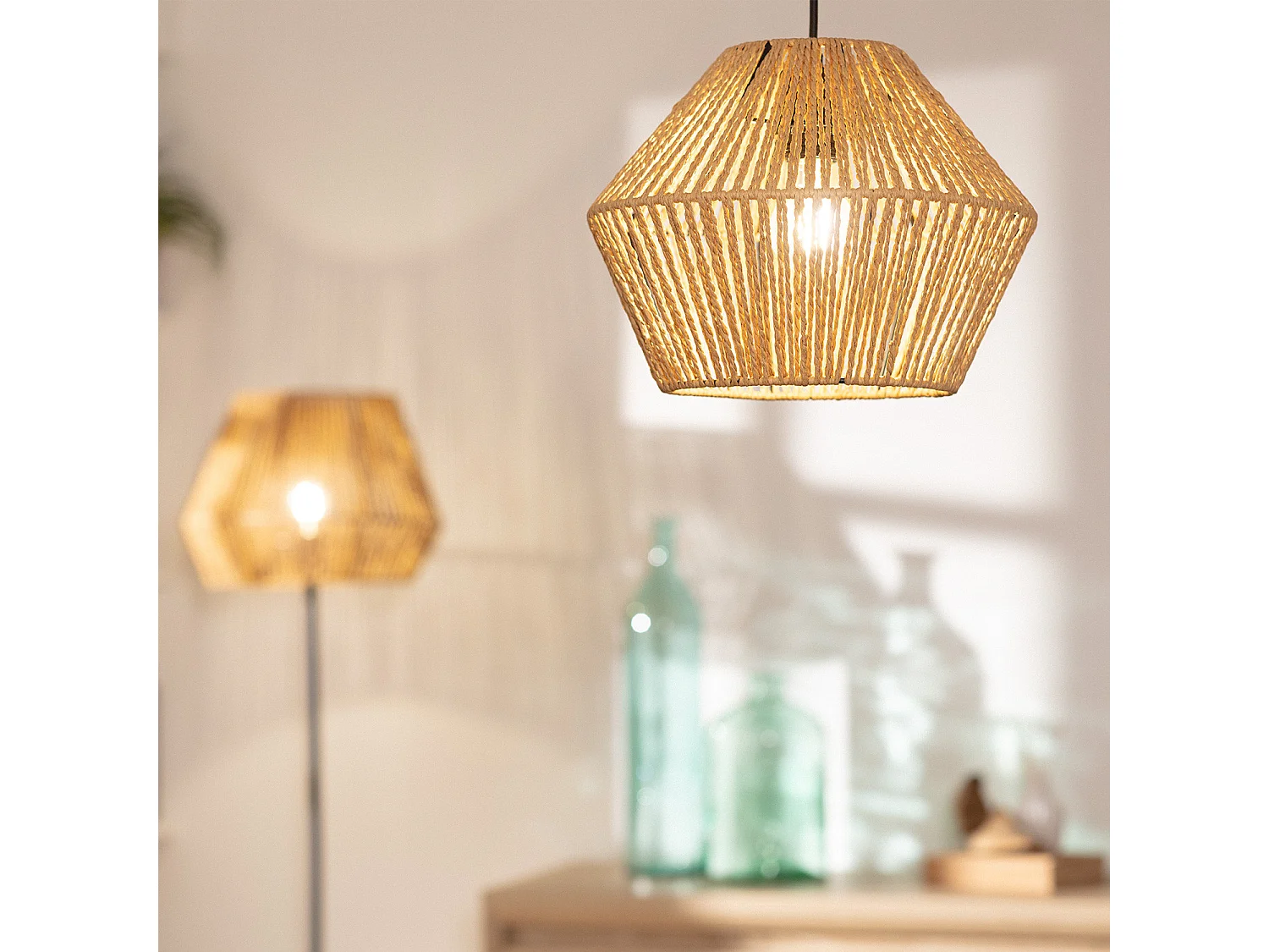 Suspension Papier Tressé Kirito Naturel