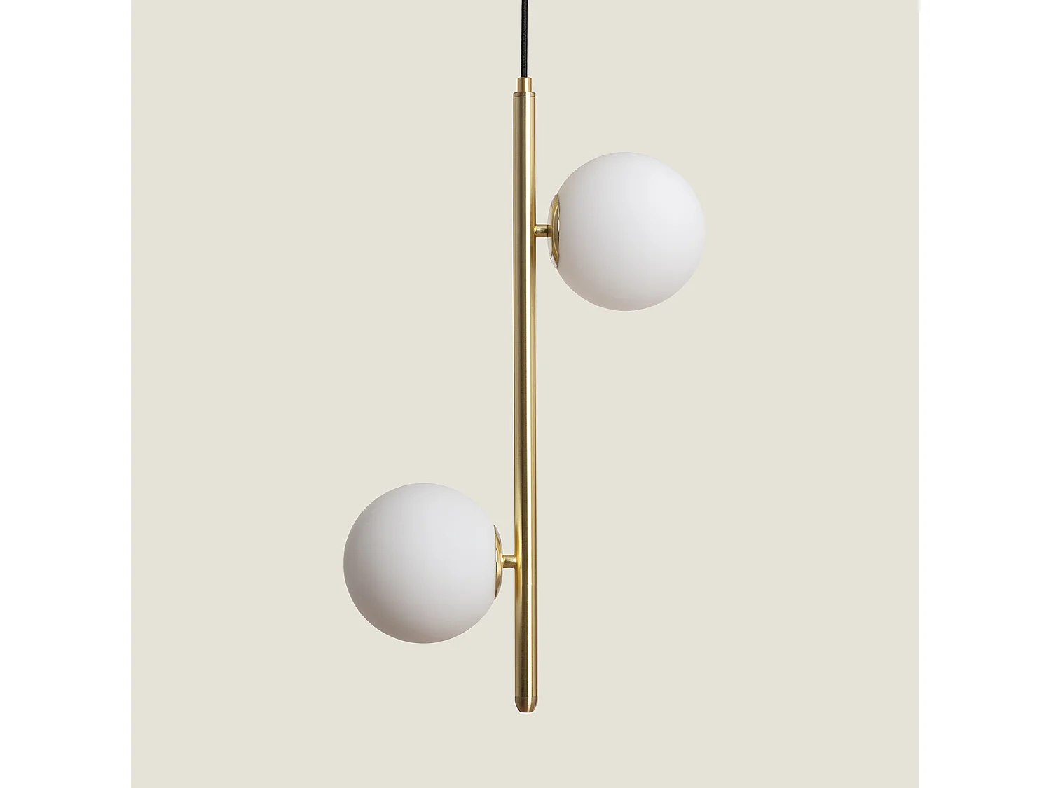 Suspension Métal et Verre Moonlight Double Doré