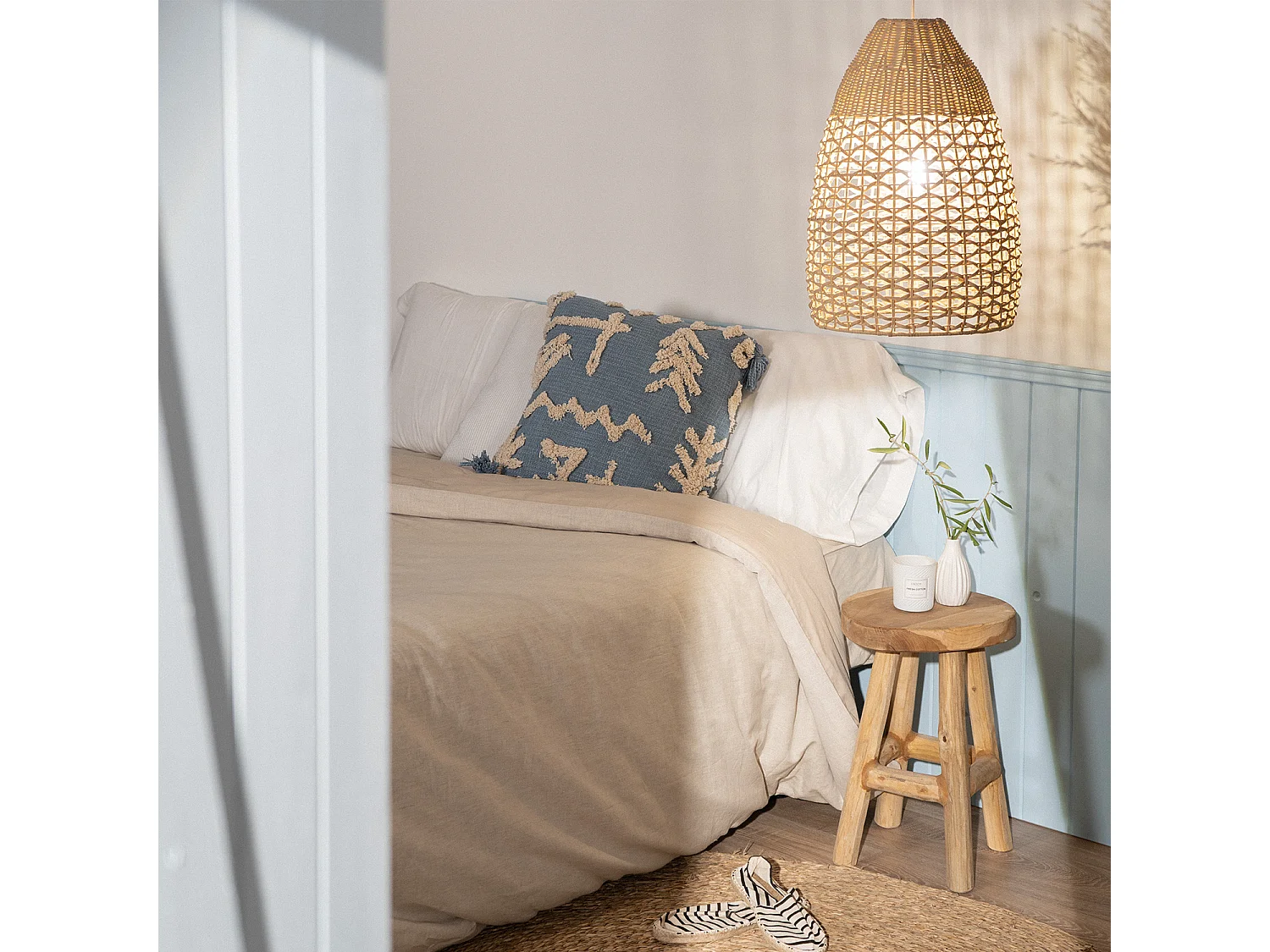 Suspension Rotin Jinan Naturel