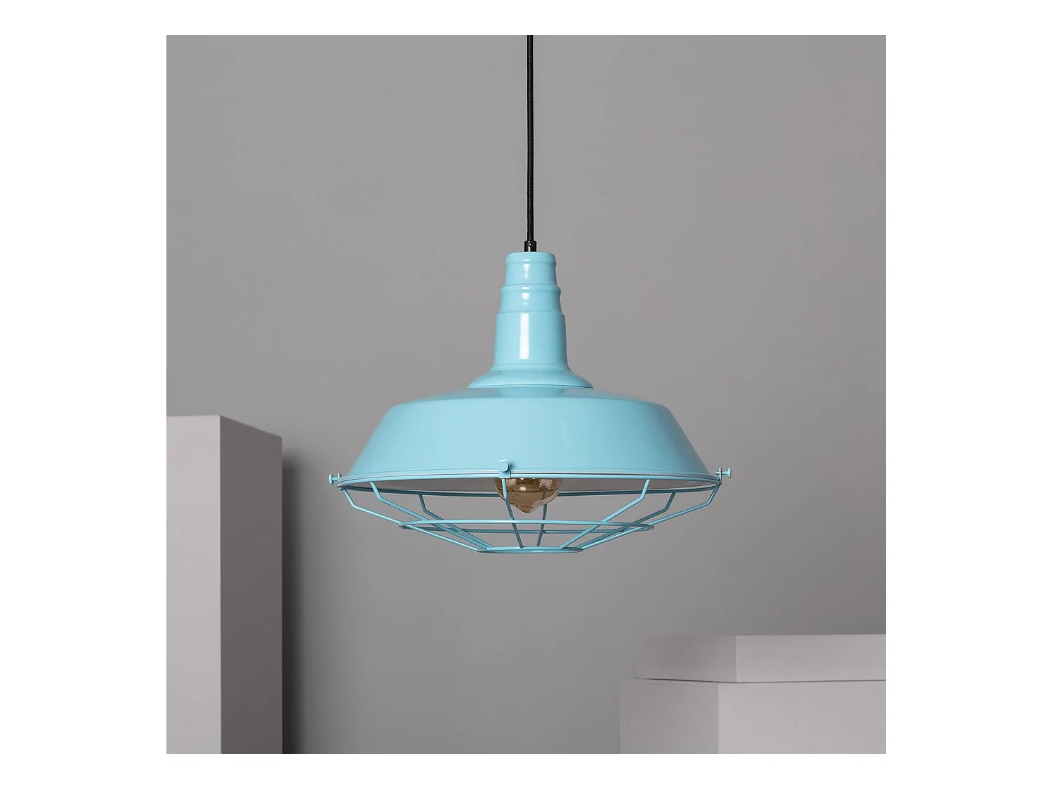 Lampada a Sospensione in Metallo Jagger Azzurro