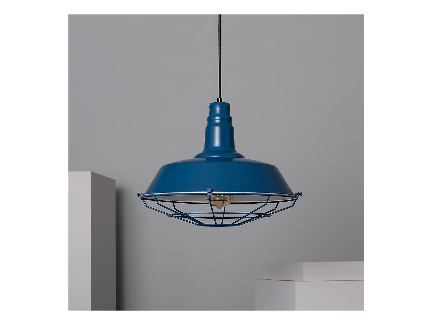 Lampada a Sospensione in Metallo Jagger Azzurro