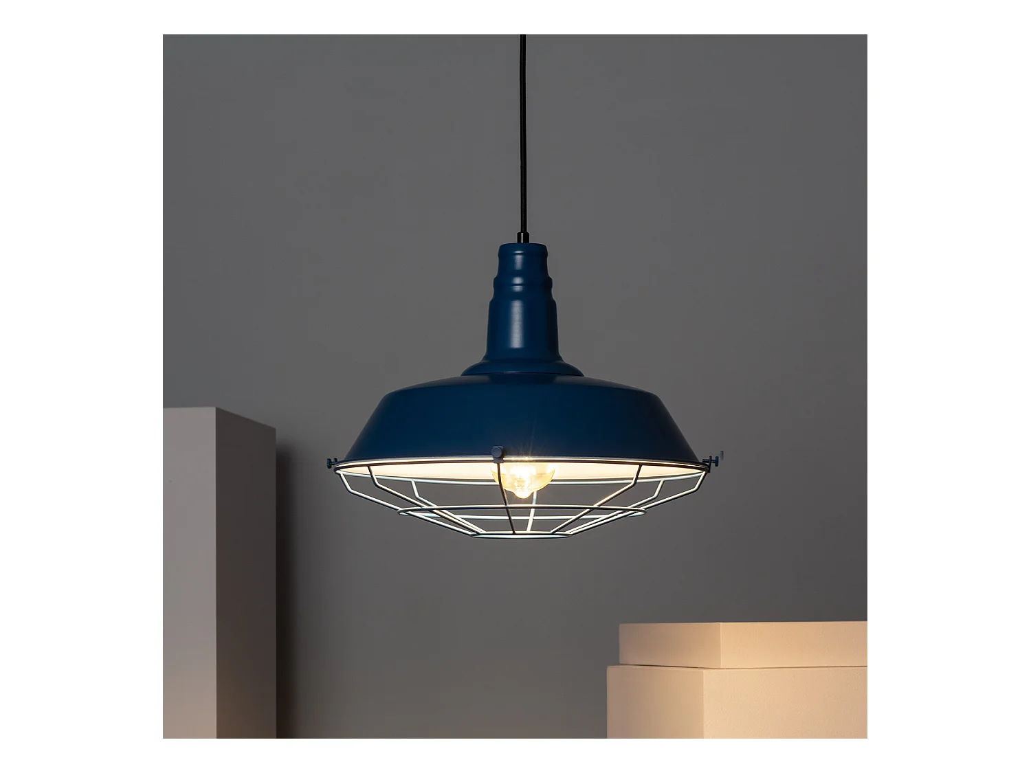 Lampada a Sospensione in Metallo Jagger Azzurro