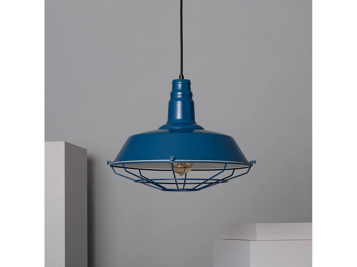 Lampada a Sospensione in Metallo Jagger Azzurro