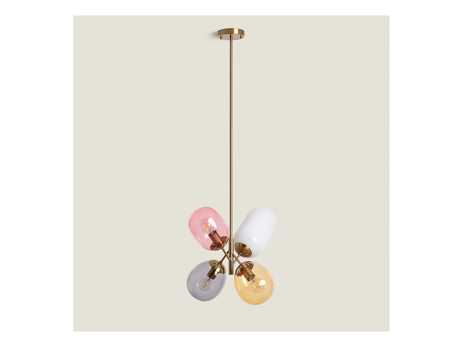 Suspension Métal et Verre Papallona Multicolore