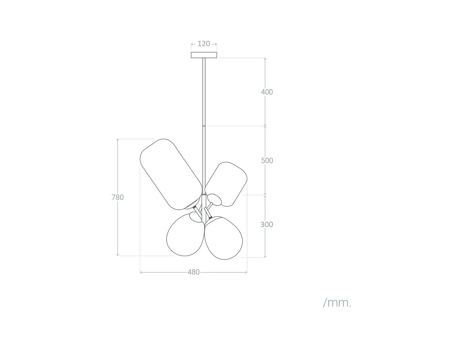 Suspension Métal et Verre Papallona Multicolore