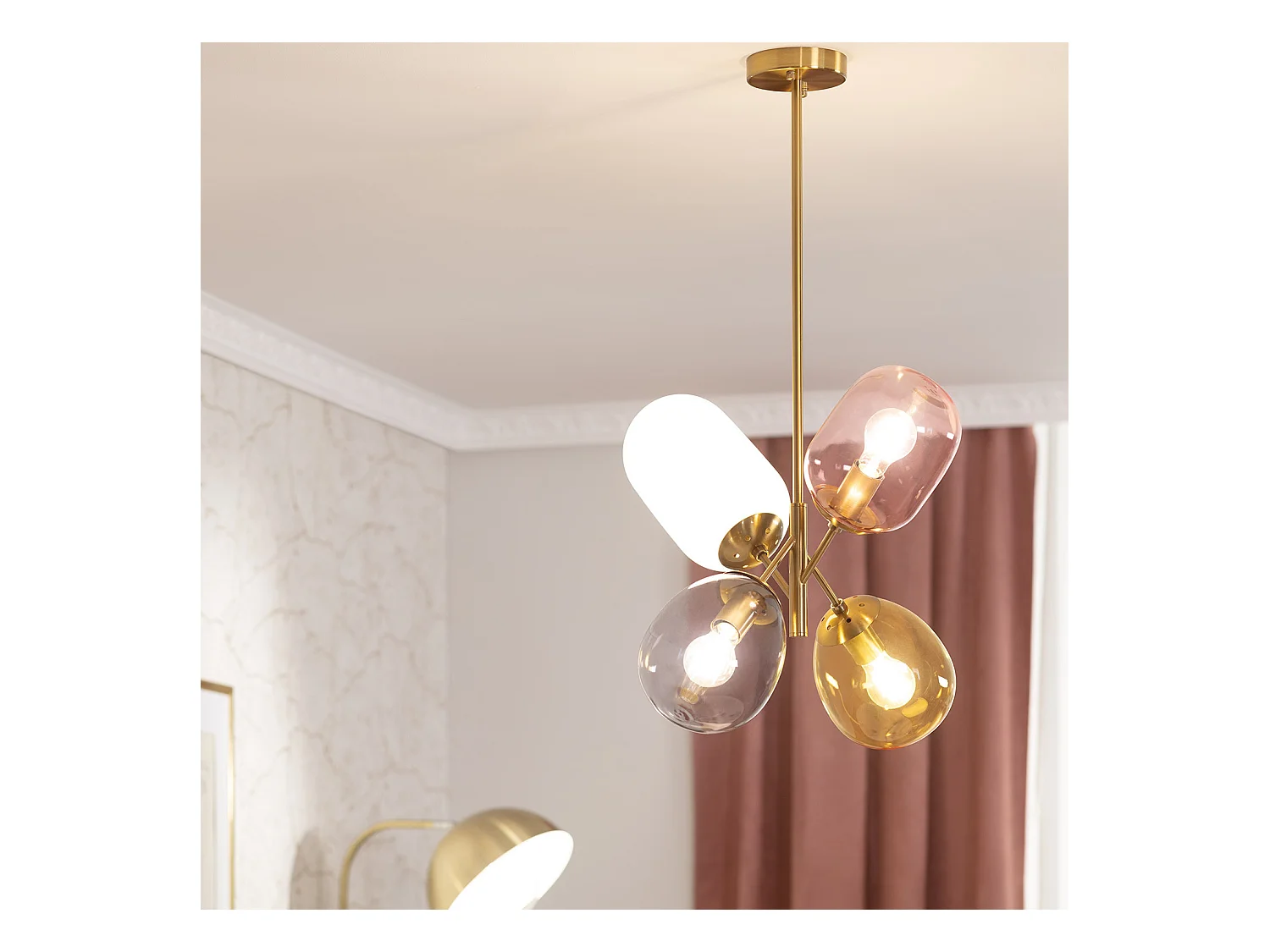 Suspension Métal et Verre Papallona Multicolore