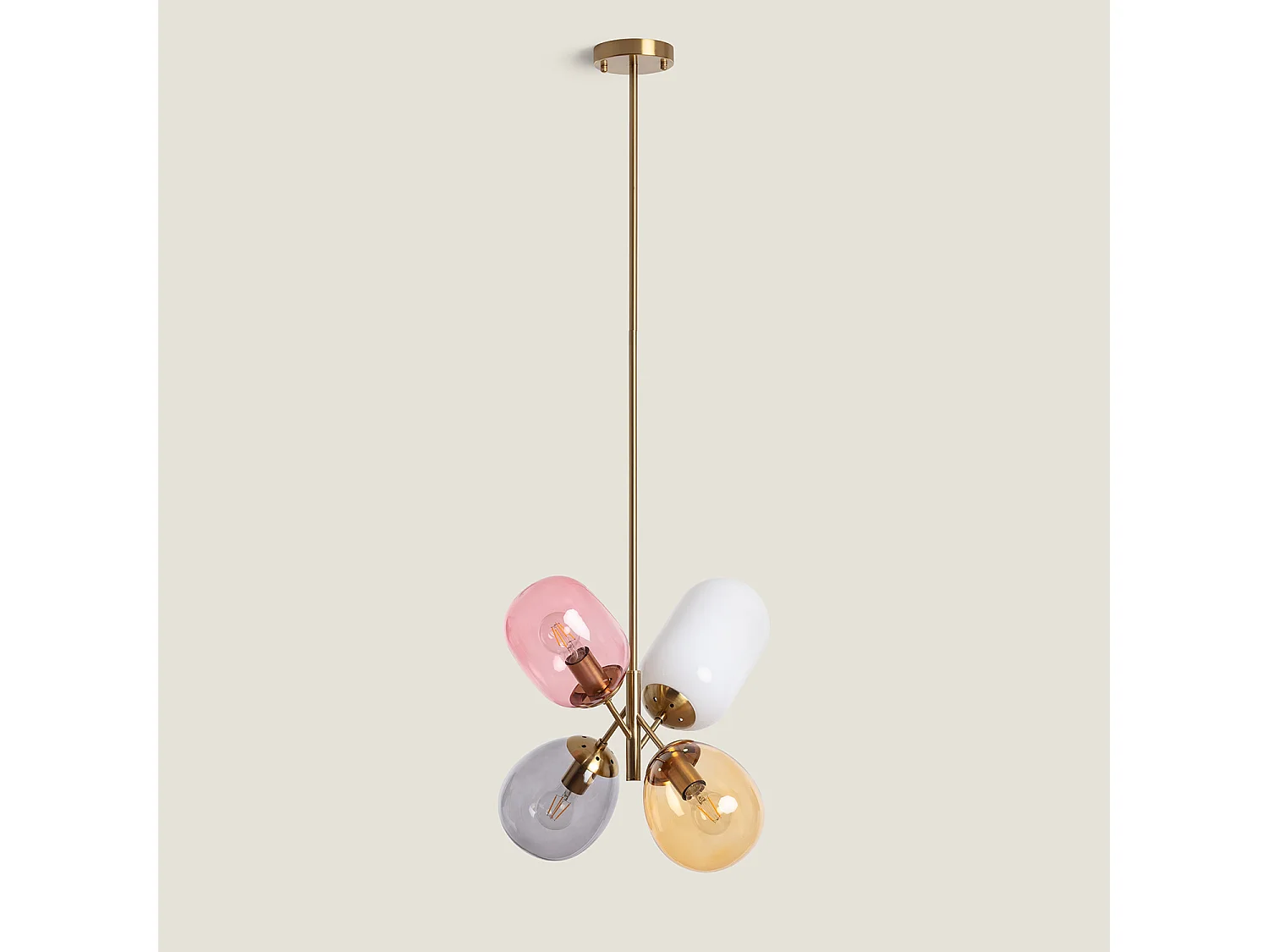 Suspension Métal et Verre Papallona Multicolore