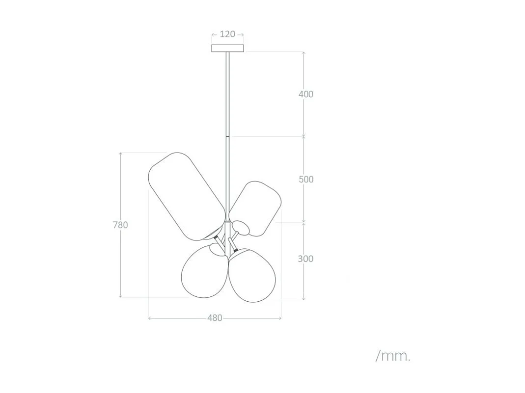 Suspension Métal et Verre Papallona Multicolore