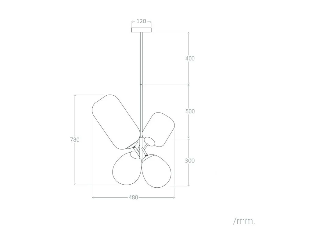 Suspension Métal et Verre Papallona Multicolore