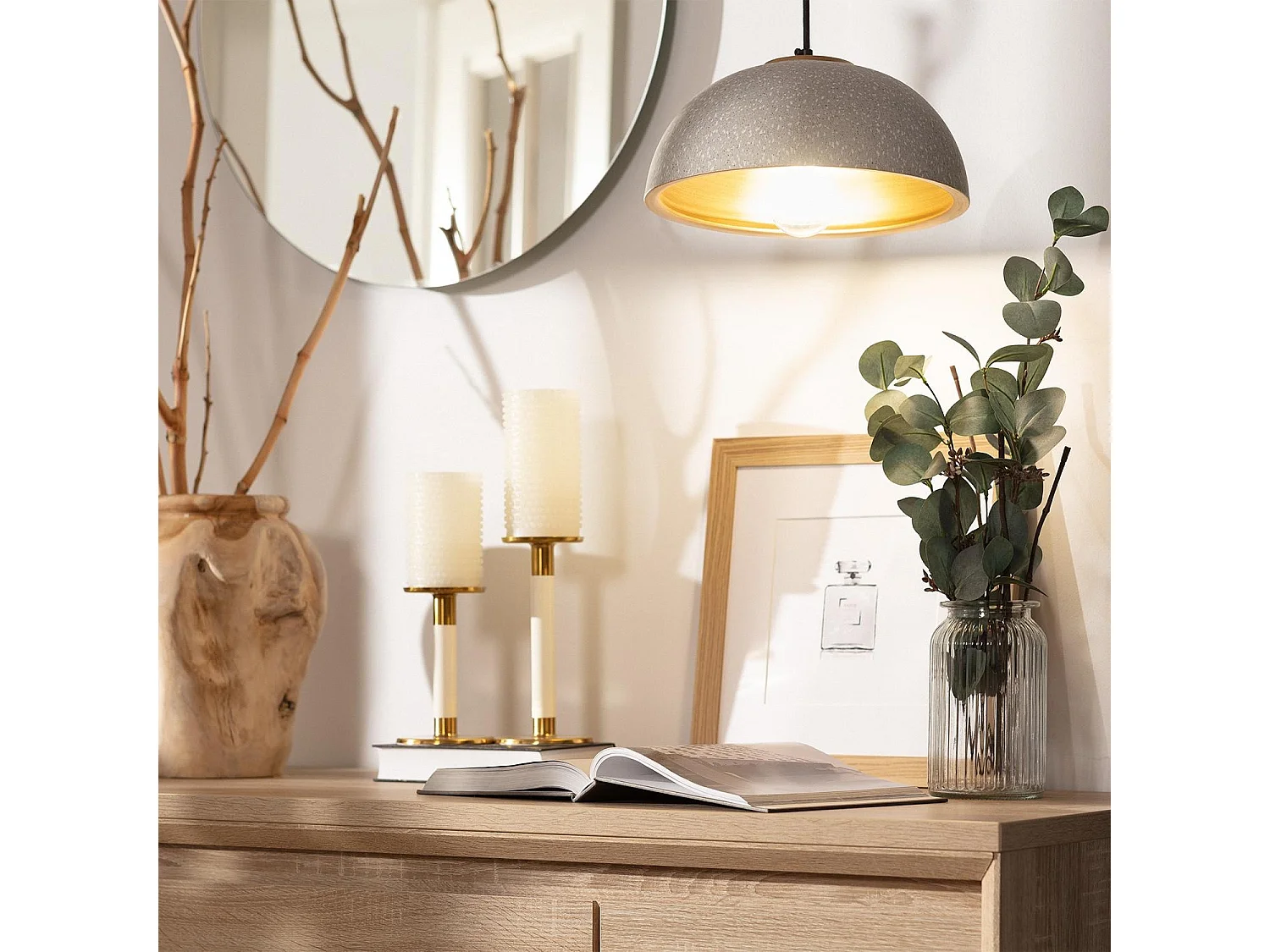 Suspension Céramique Crowe Gris