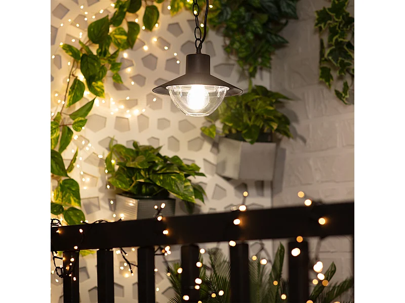 Lámpara Colgante Exterior Metal Neiva Negro