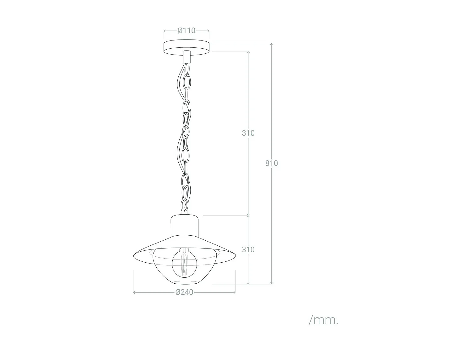 Suspension Extérieure Métal Neiva Noir