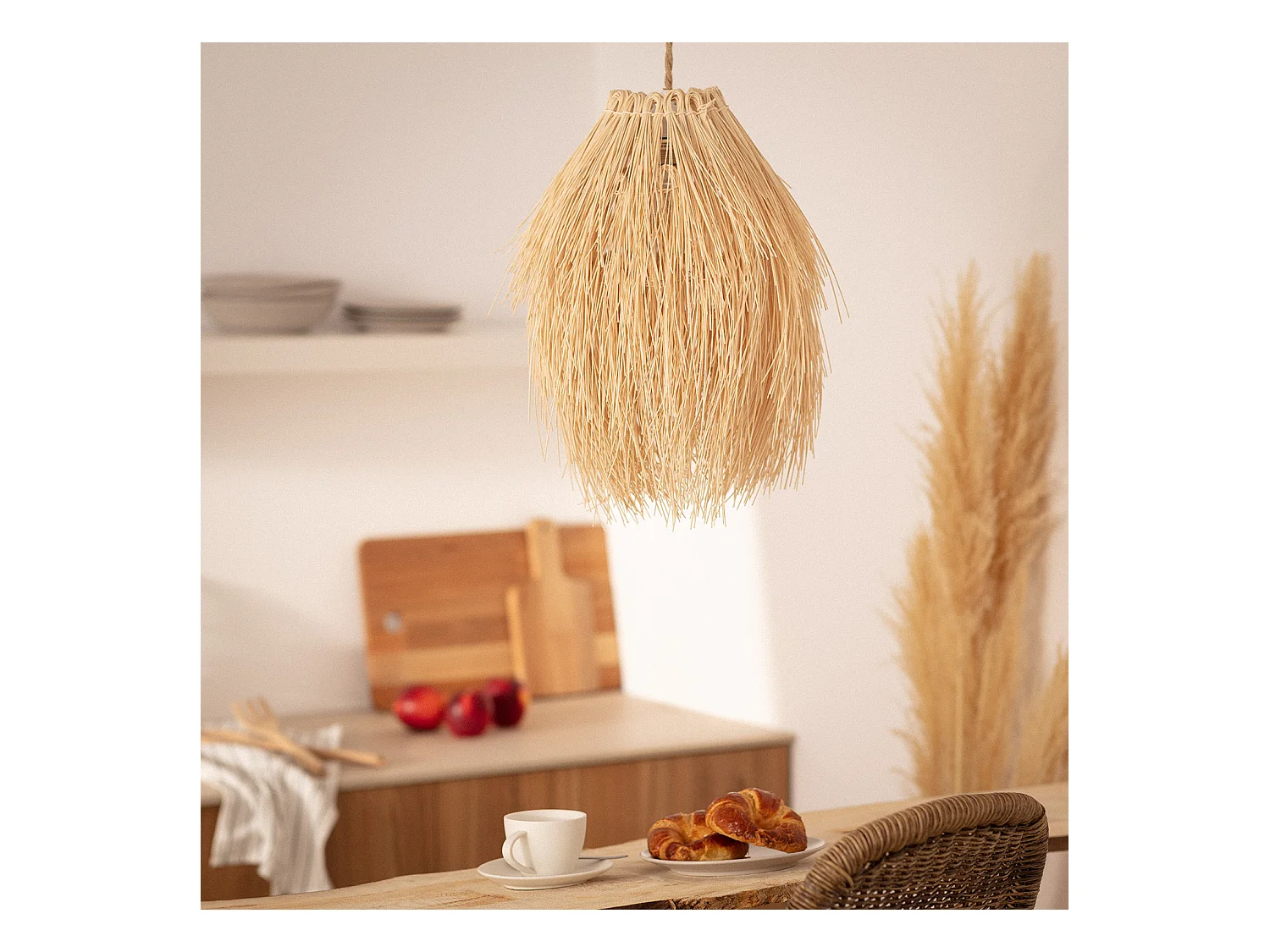 Suspension Rotin Kathu Manyoya Naturel