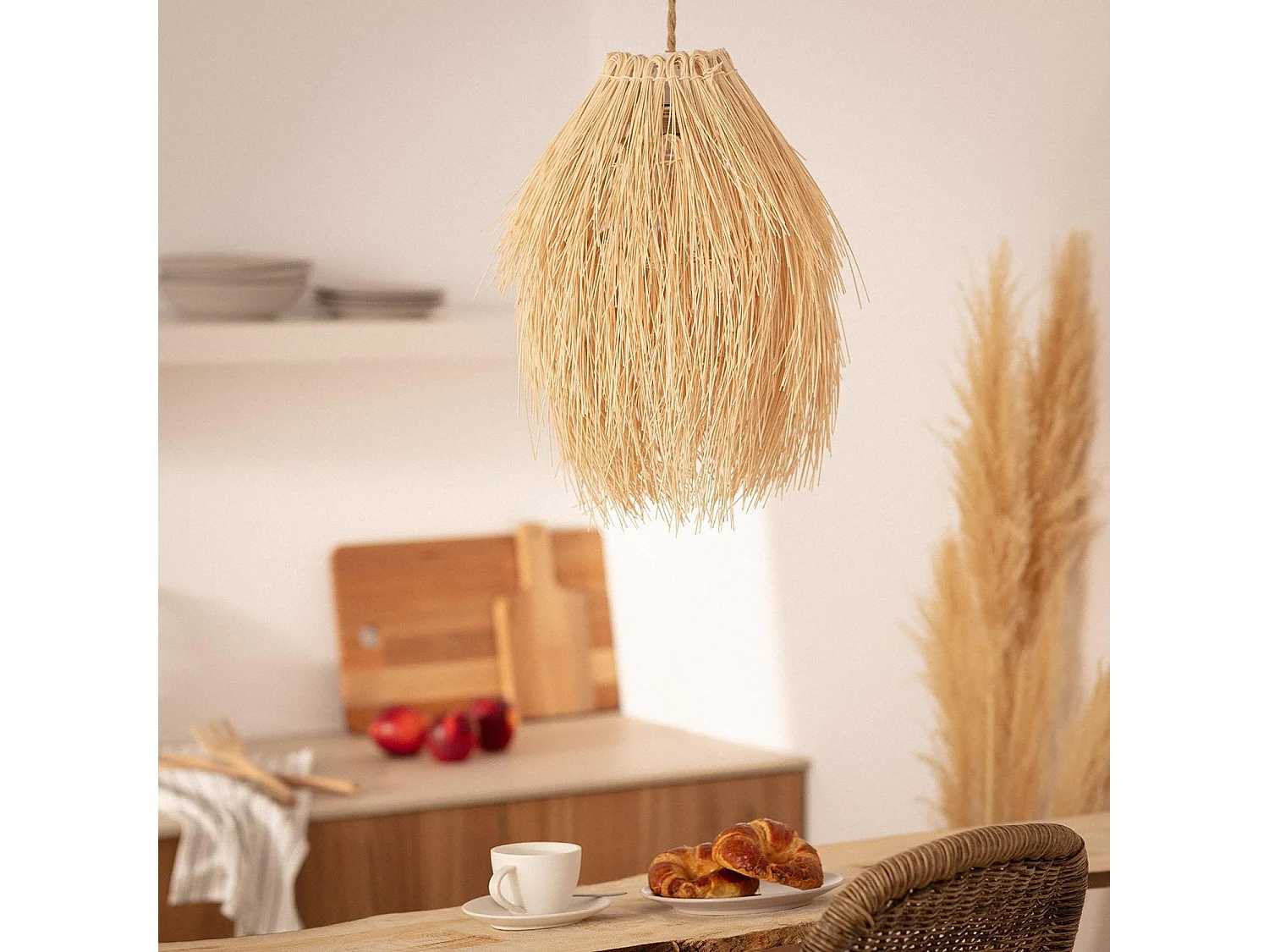 Suspension Rotin Kathu Manyoya Naturel