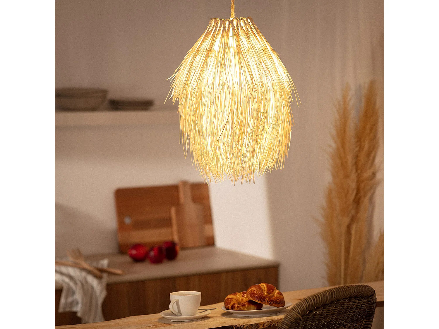 Lampada a Sospensione Rattan Kathu Manyoya Naturale