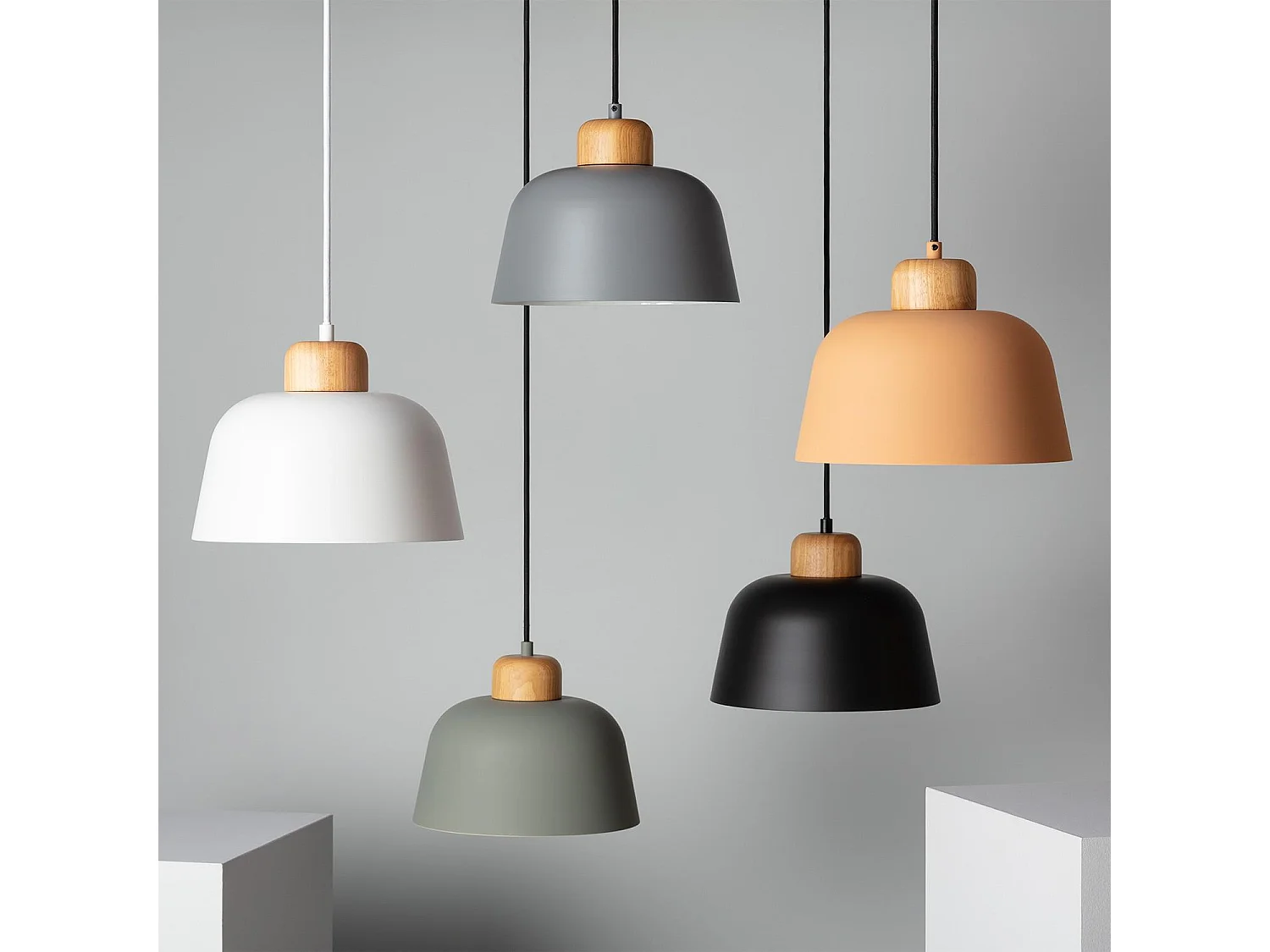 Suspension Métal et Bois Wawak Gris