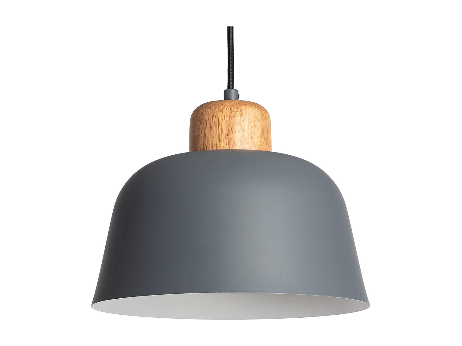 Lámpara Colgante Metal y Madera Wawak Gris