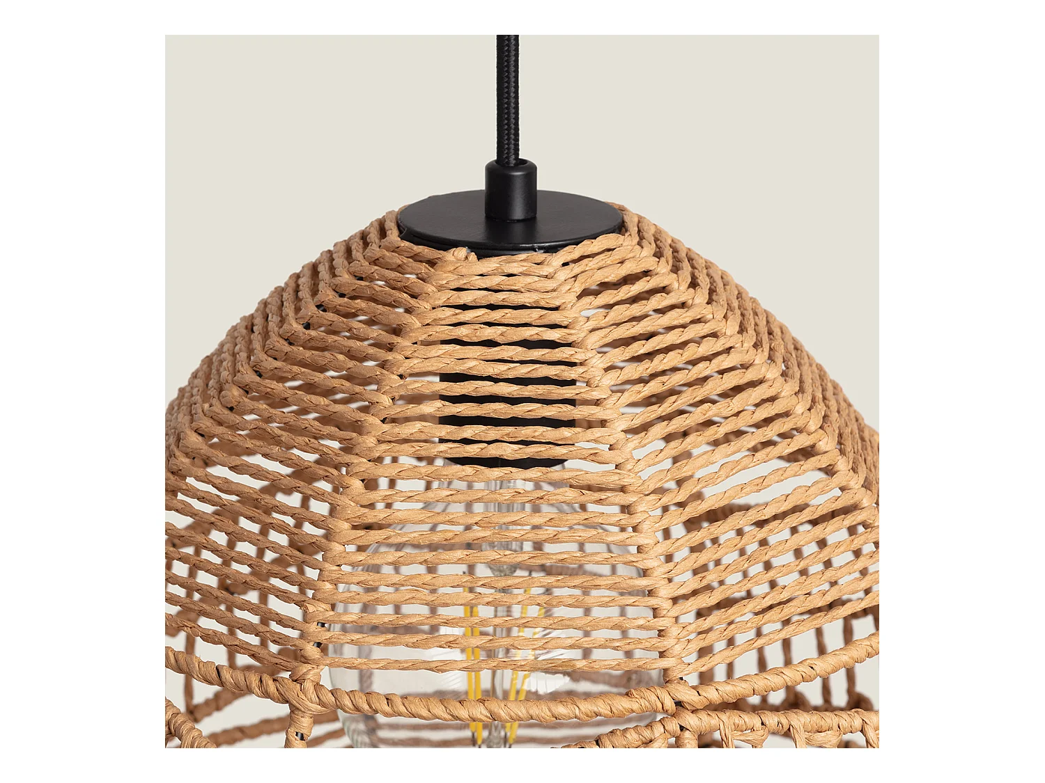 Lampada a Sospensione Carta Intrecciata Beyawo Naturale
