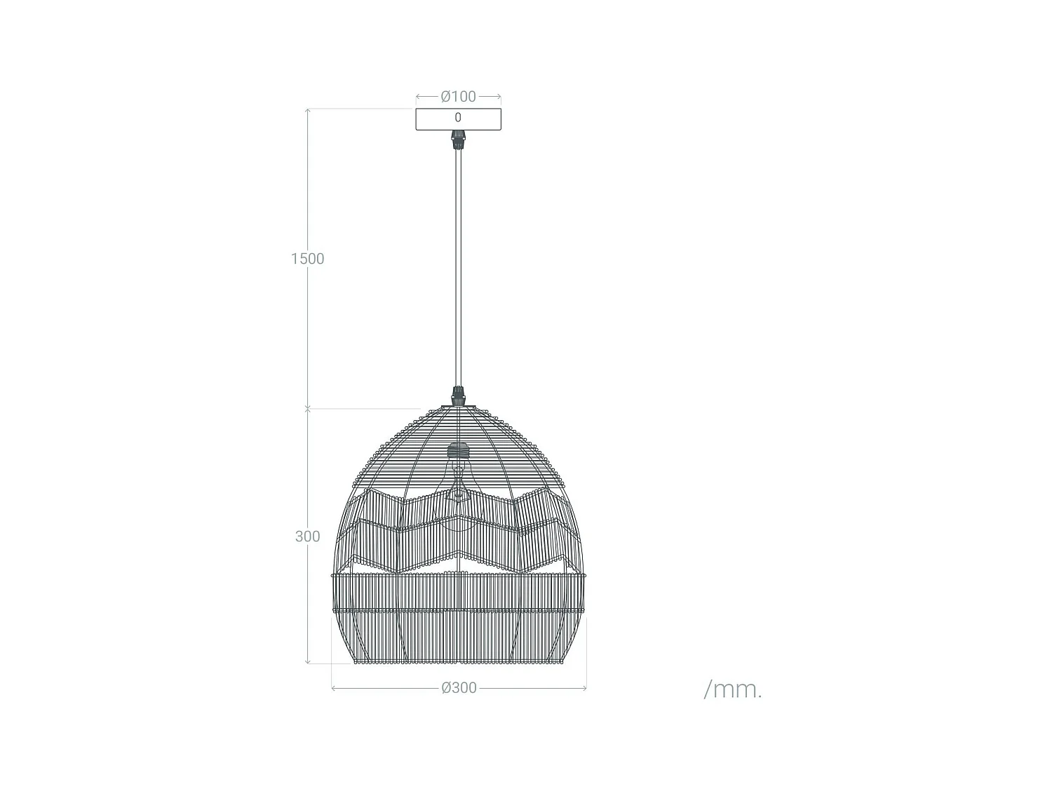 Lampada a Sospensione Carta Intrecciata Beyawo Naturale