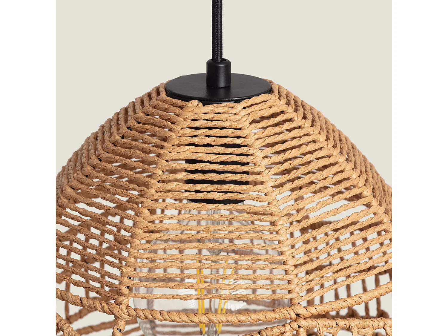 Lampada a Sospensione Carta Intrecciata Beyawo Naturale