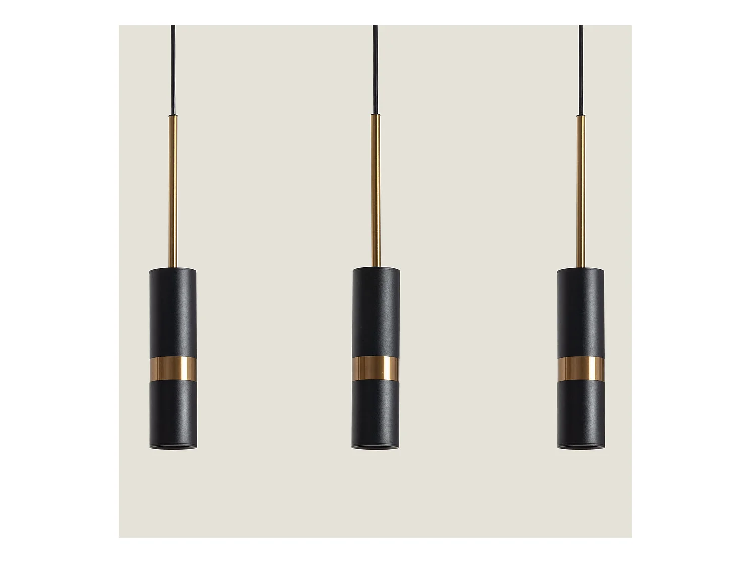 Lámpara Colgante Metal Lumen 3 Focos Negro