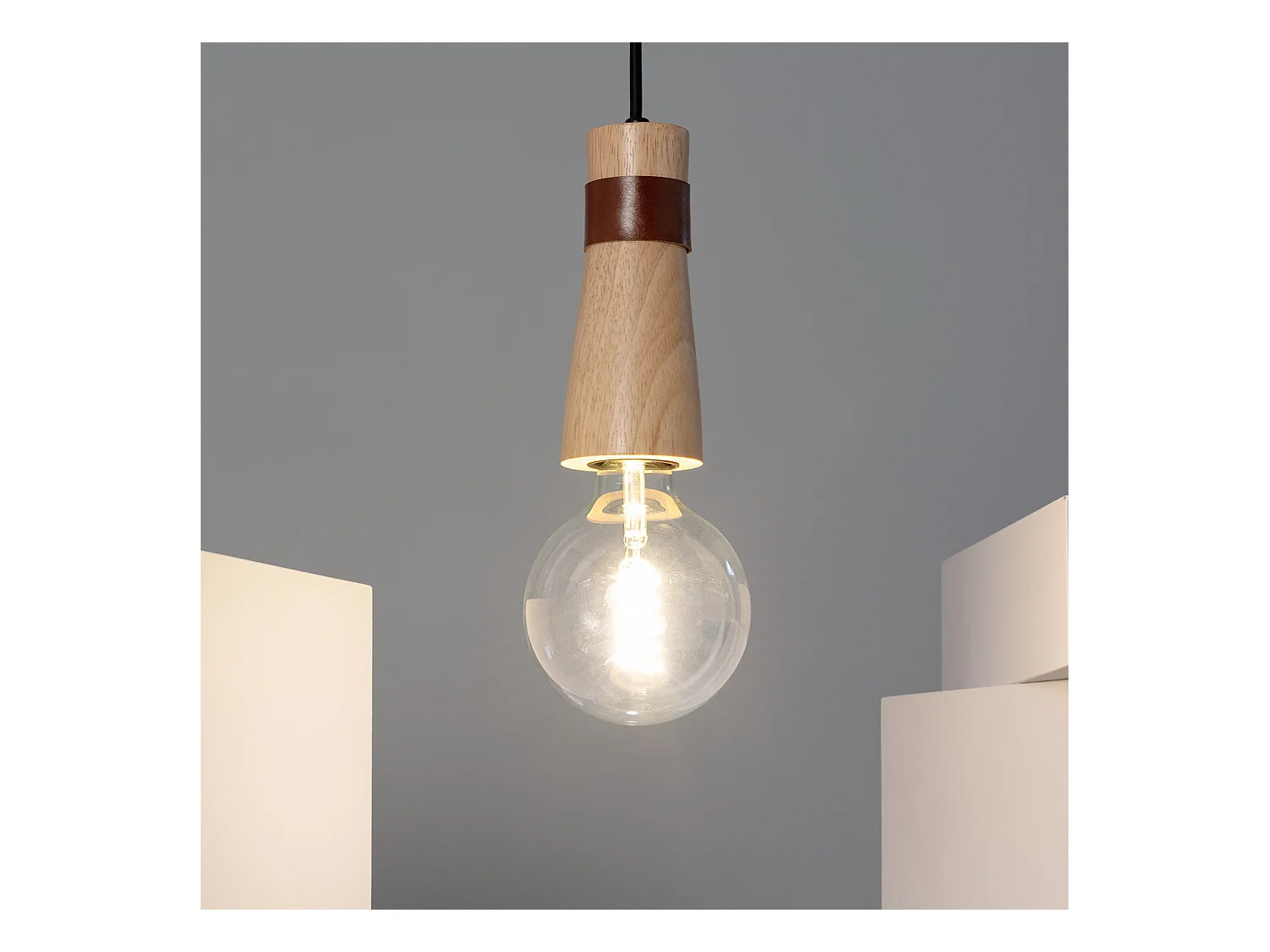 Lámpara Colgante Madera Barsella Natural