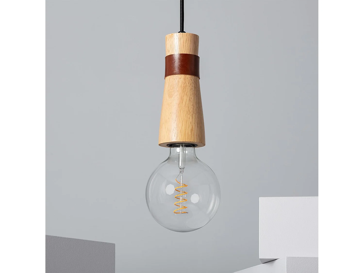 Suspension Bois Barsella Naturel