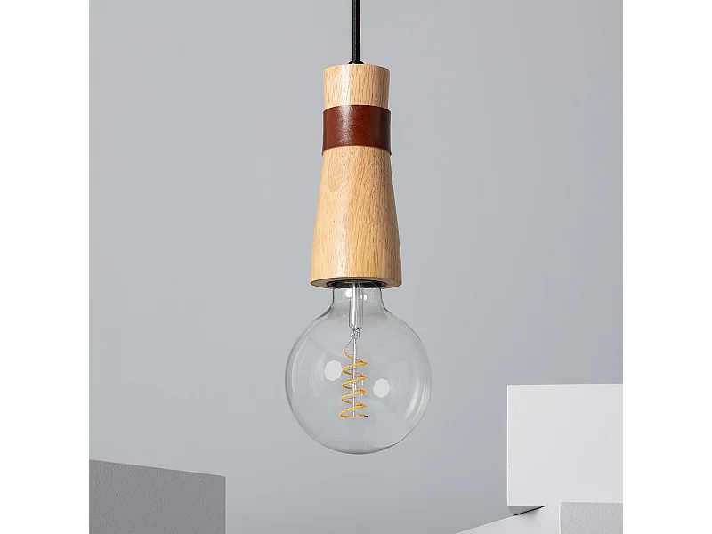 Suspension Bois Barsella Naturel