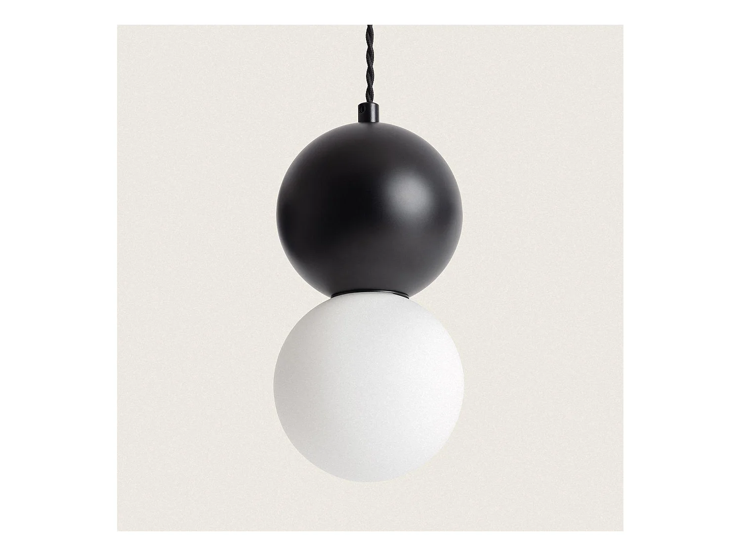 Lámpara Colgante de Metal y Cristal Apolo Blanco / Negro