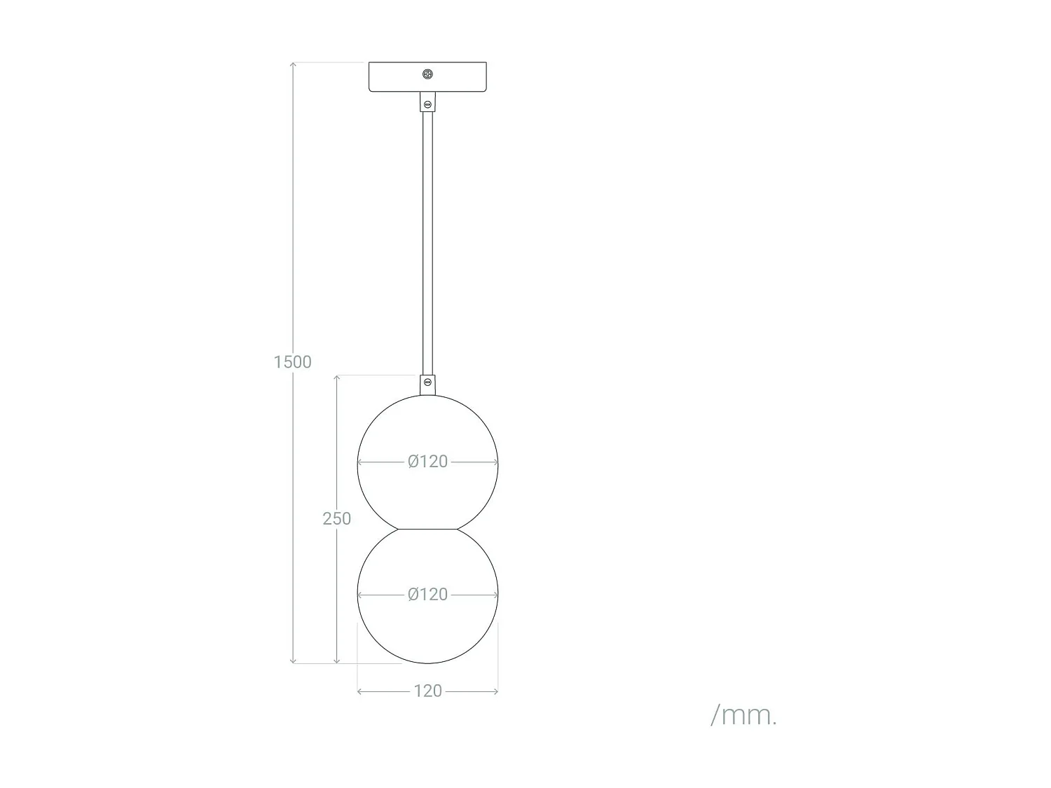 Suspension Métal et Verre Apolo Blanc / Noir