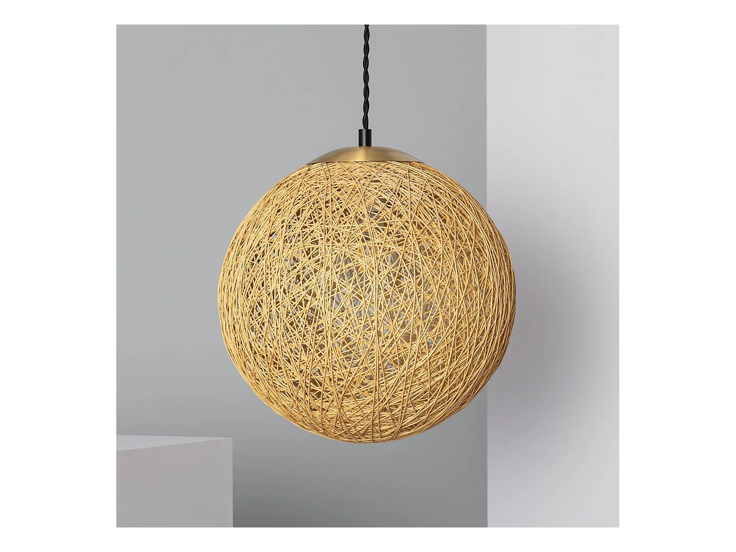 Suspension Papier Tressé Ilargia Doré