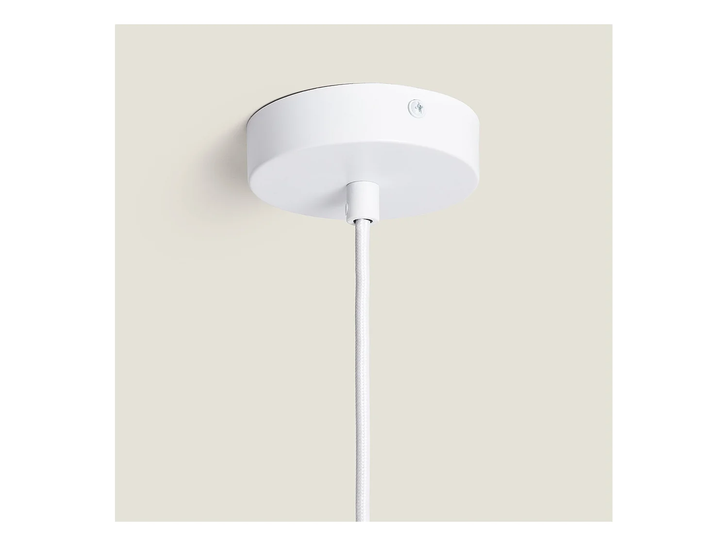 Lampada a Sospensione Metallo e Legno Wawak Bianco