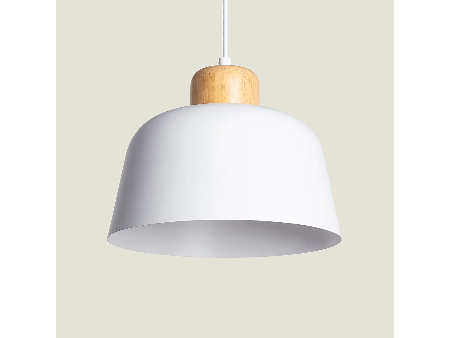 Suspension Métal et Bois Wawak Blanc