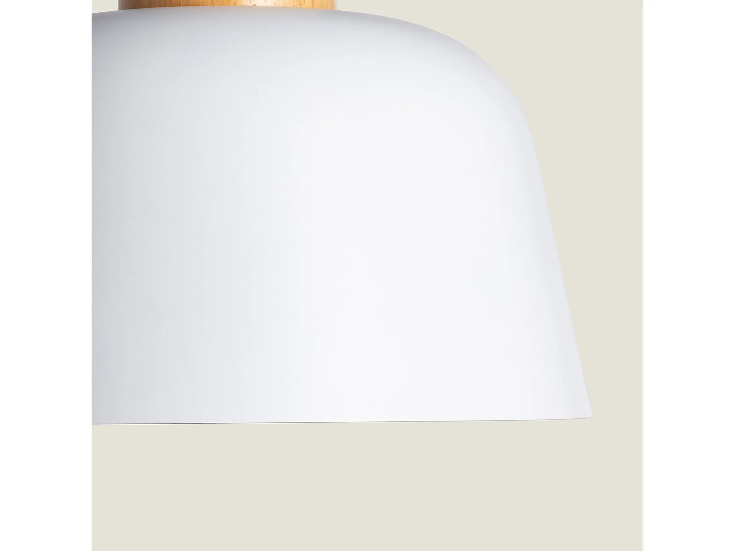 Lampada a Sospensione Metallo e Legno Wawak Bianco