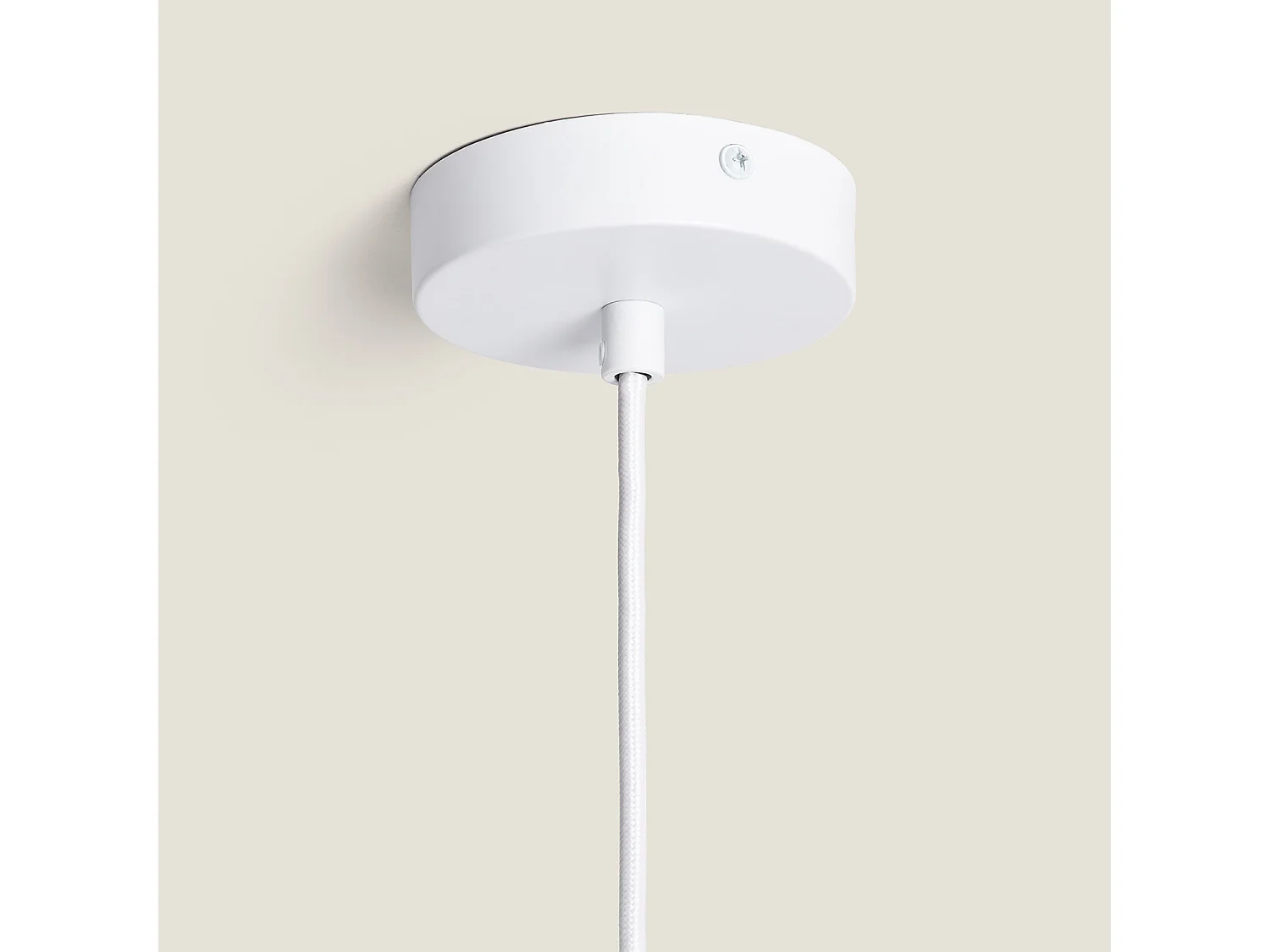 Lampada a Sospensione Metallo e Legno Wawak Bianco