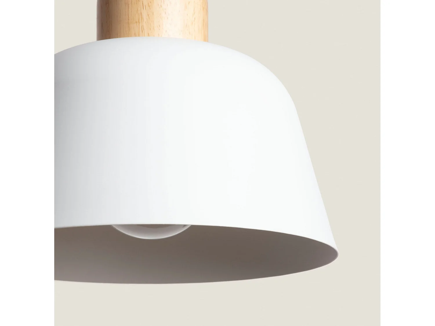 Lámpara Colgante Metal y Madera Wawak Blanco