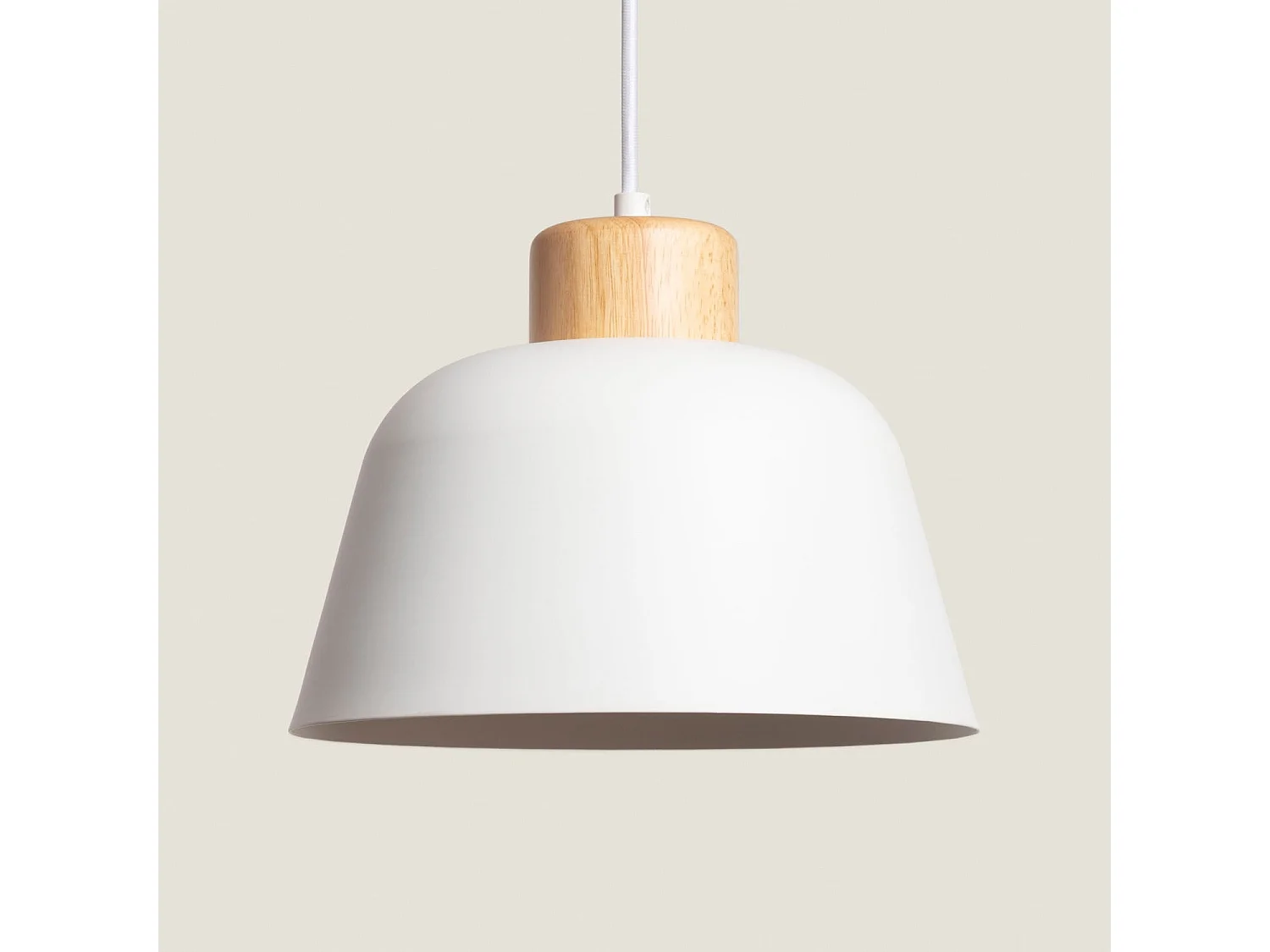 Lámpara Colgante Metal y Madera Wawak Blanco
